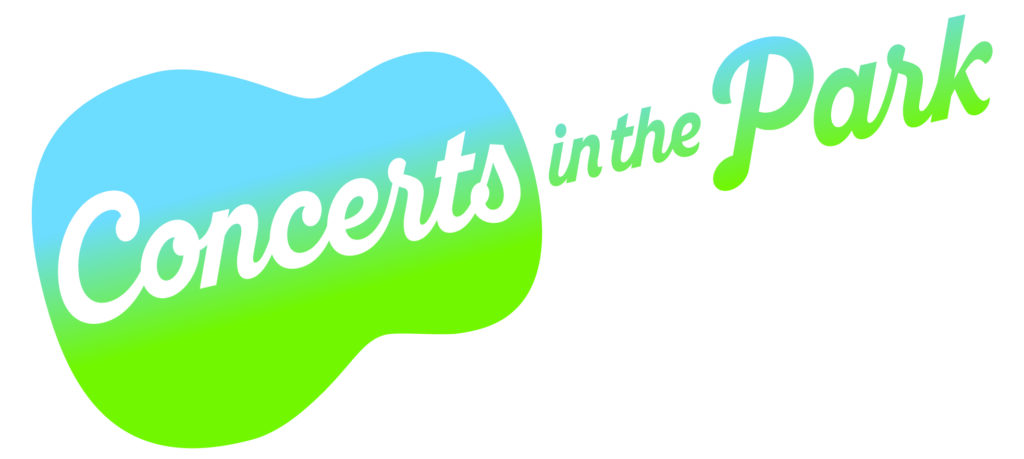 Concerts in the Park logo that looks like a guitar