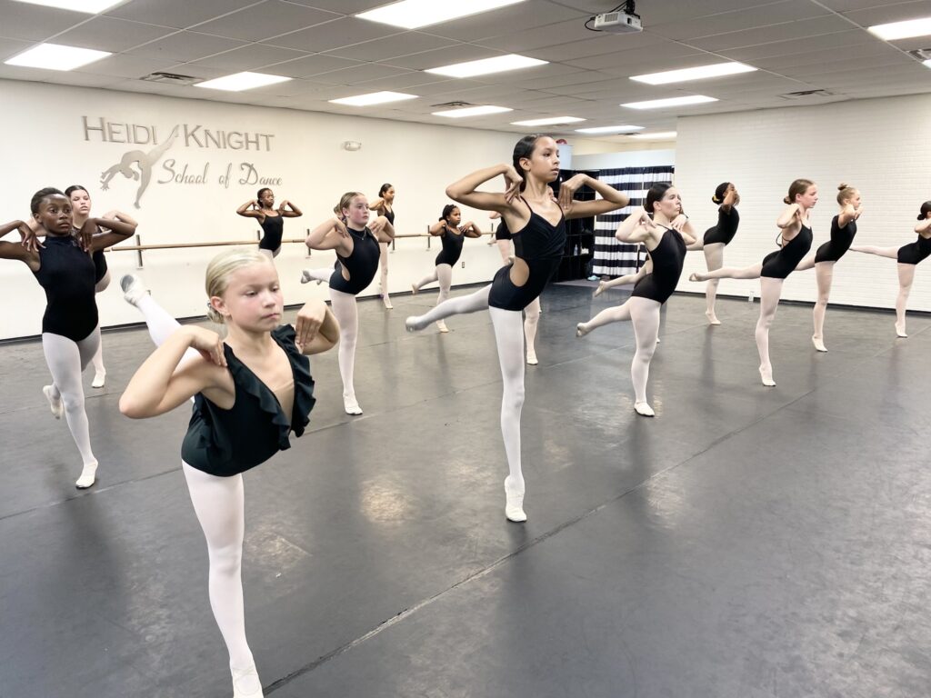 Young ballet dancers in class