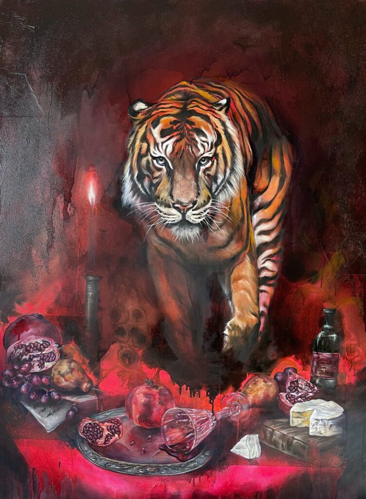 A painting of a tiger.