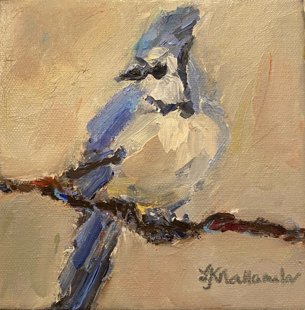 Impressionist painting of a bird.