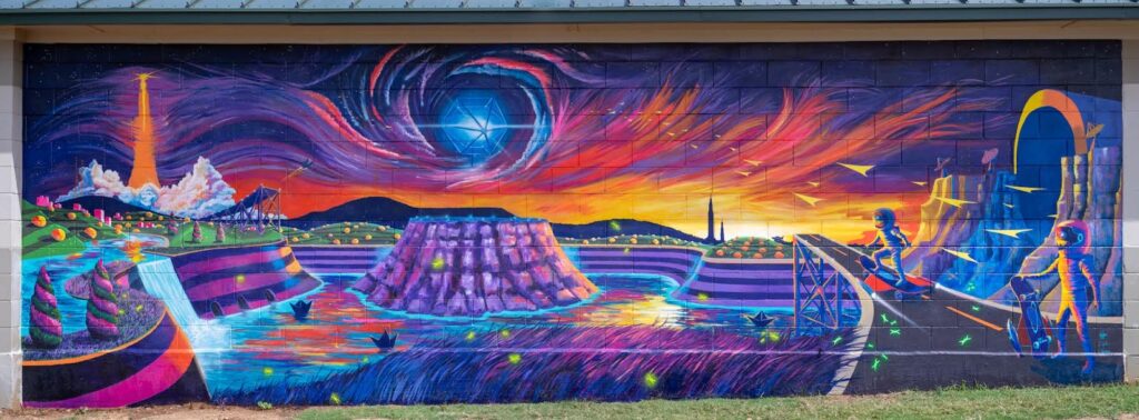 A mural in Huntsville, Alabama.